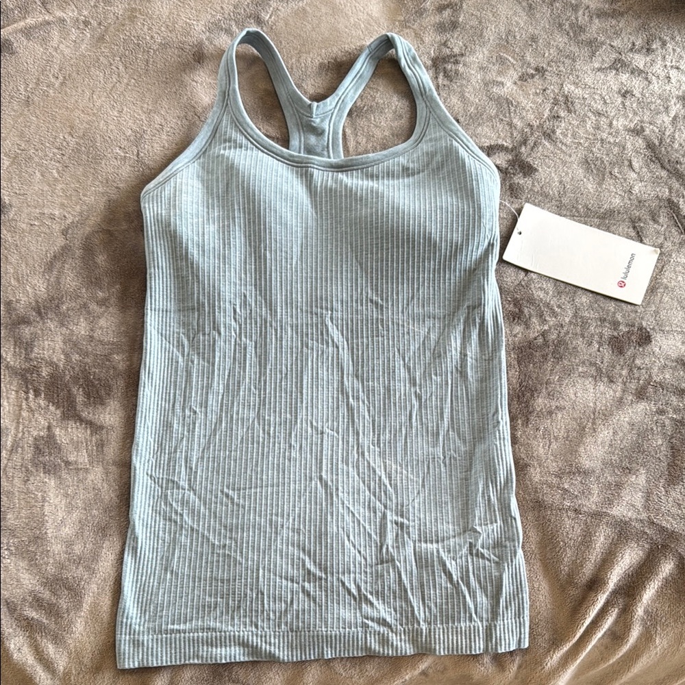 Lululemon Athletica Blue Ribbed Sleeveless Tank Top